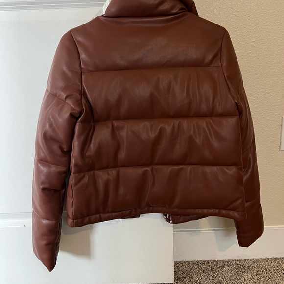 Abercrombie and Fitch Leather Puffer Coat - Picture 3 of 4